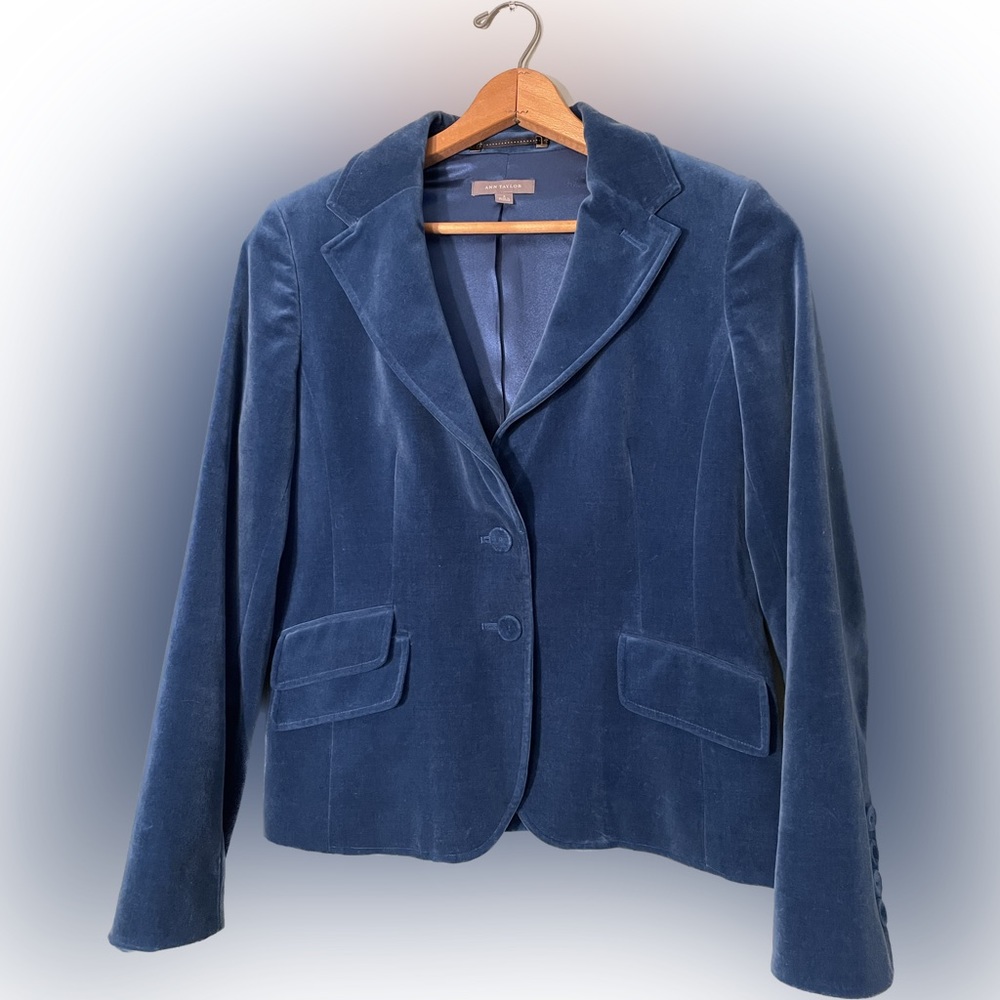 Ann Taylor Blue Velvet Blazer